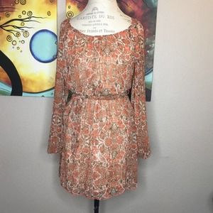Accidentally In Love Orange Long Sleeve Dress Med